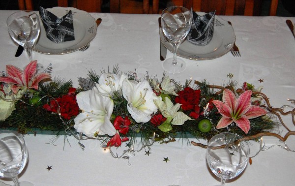 Bordsdekoration på julafton